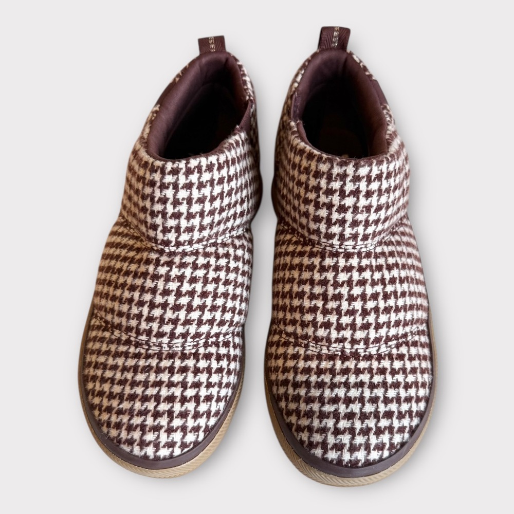 NWOT Sorel Out N About IV Mini Puffy Houndstooth Boot in Redwood Sz 8 - Picture 3 of 12